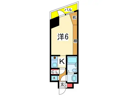 新潟ダイカンプラザ遊学館(ワンルーム/6階)の間取り写真