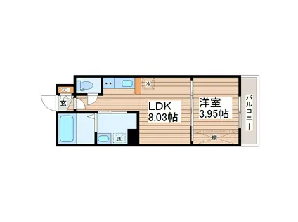 ドレスローザ(1LDK/1階)の間取り写真