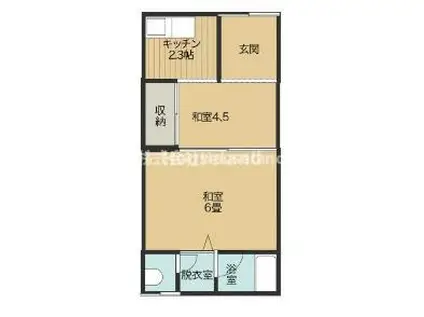 聖和荘(2K/2階)の間取り写真