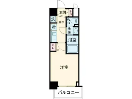 アスヴェル神戸ハーバーサイド(1K/10階)の間取り写真