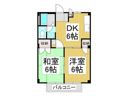 アムールハイツ(2DK/1階)の間取り写真