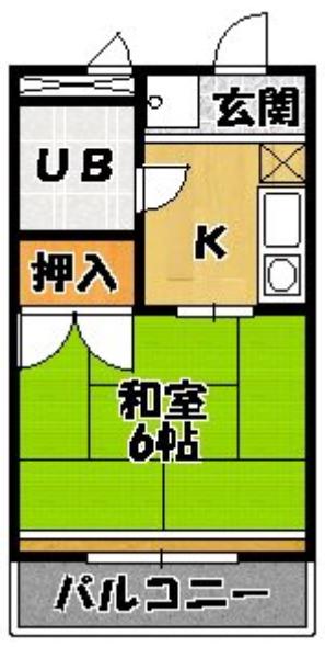 プチメゾン井原(1K/1階)の間取り写真