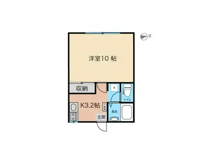 ニューグランデュール喜沢(1K/1階)の間取り写真