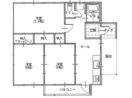 永瀬アパート(3K/2階)の間取り写真