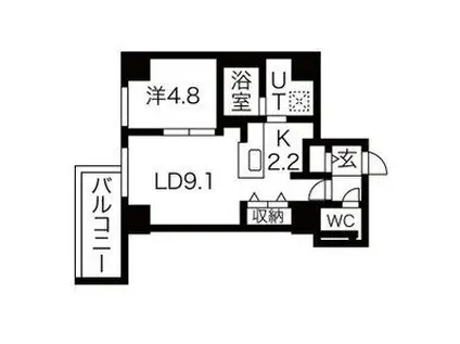 F012KOTONI 琴似(1LDK/7階)の間取り写真