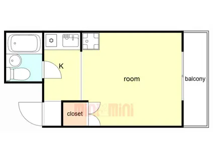 ニューヴィラ舞子(ワンルーム/3階)の間取り写真