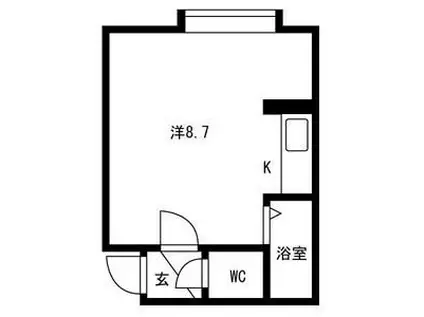 シティーハイム八軒A(ワンルーム/2階)の間取り写真