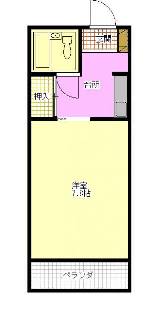 コーポくらかけ(1K/1階)の間取り写真