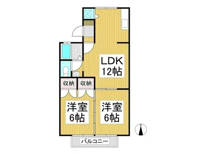 ヴィラ・エール(2LDK/1階)の間取り写真