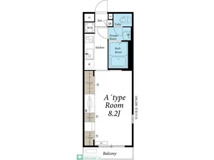 リブリ・シャンス(1K/2階)の間取り写真