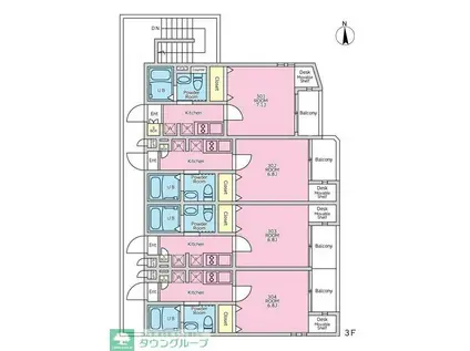 LA RIVIERE RERRE OMIYA(1K/2階)の間取り写真