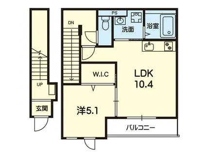 VIENTO大津杉水(1LDK/2階)の間取り写真
