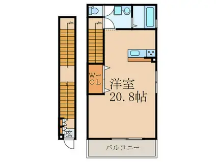 ひまわりハイツ(ワンルーム/3階)の間取り写真