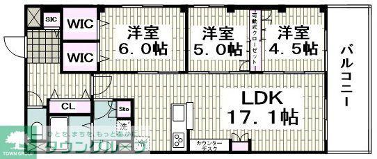 FK&Y(3LDK/5階)の間取り写真