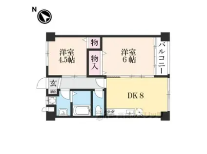 コンフォーレT2(2DK/3階)の間取り写真