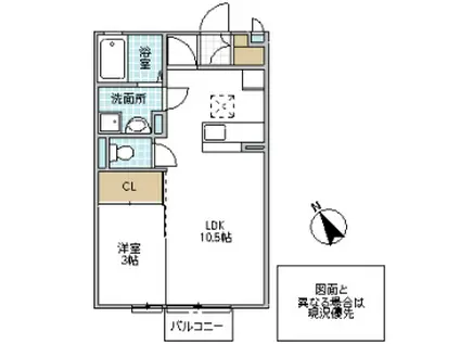 グレイス自由ヶ丘(1LDK/1階)の間取り写真