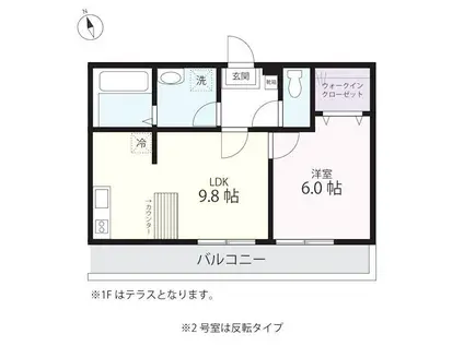 QUIET CRAB HOUSE TOGETHER溝ノ口(1LDK/3階)の間取り写真