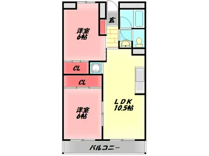 パレ守口(2LDK/3階)の間取り写真