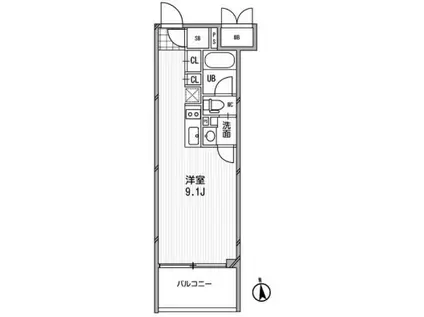 アーデン芝公園(ワンルーム/2階)の間取り写真