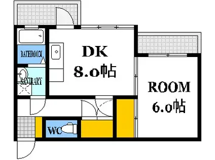 房尾本店三篠ビル(1DK/7階)の間取り写真