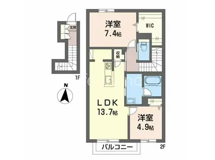 シャーメゾン レ・フレールIV(2LDK/2階)の間取り写真