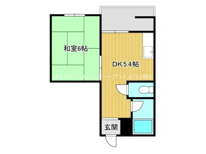 近江八幡ドリームマンションB棟(1DK/3階)の間取り写真