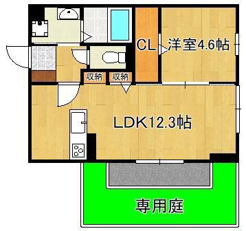 サンヒルズ(1LDK/1階)の間取り写真
