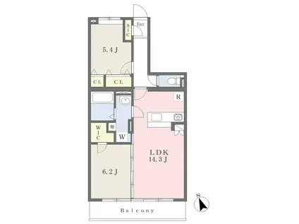 カーサビアンコネロ(3LDK/4階)の間取り写真