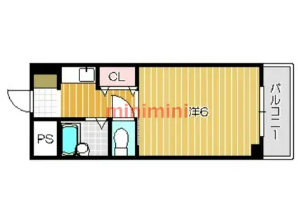 シロハイヌ(1K/2階)の間取り写真