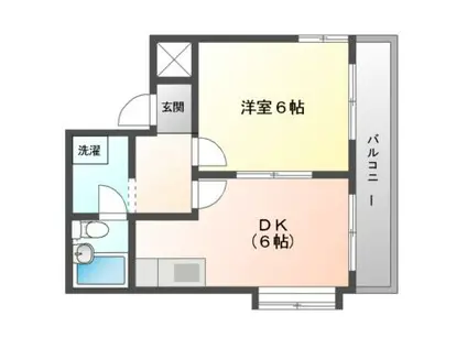 ヨルム日吉町(1DK/5階)の間取り写真