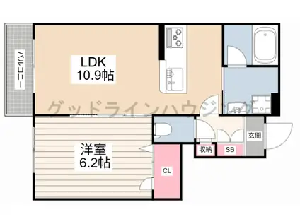 ザ フジイ ガーデンC(1LDK/2階)の間取り写真