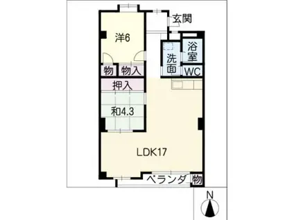 見附もみじ苑A棟(2LDK/3階)の間取り写真