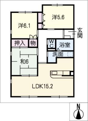 PROUD(3LDK/2階)の間取り写真