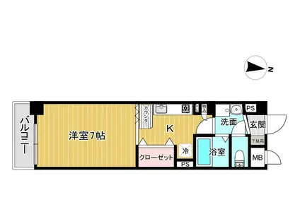 ポコアポコ明石鍛治屋町5番館(1K/4階)の間取り写真