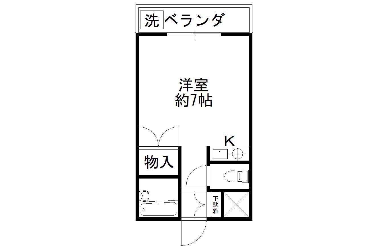 サンブライト新石切(ワンルーム/3階)の間取り写真