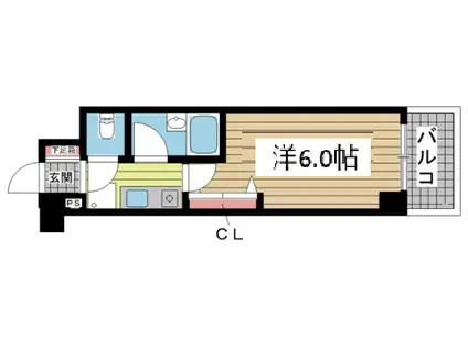 エスリード三宮フラワーロード(1K/10階)の間取り写真