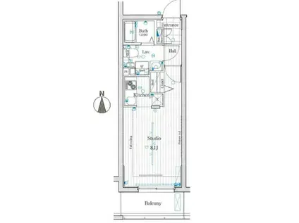 JOY CUBE三ツ沢(1K/4階)の間取り写真