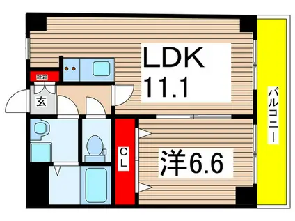 カーサフトゥールム(1LDK/3階)の間取り写真