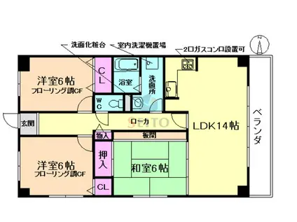 フクスイ(3LDK/2階)の間取り写真