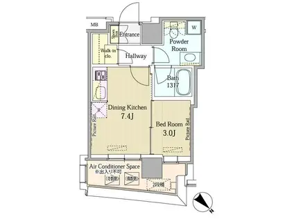 MY TOWER RESIDENCE(1DK/13階)の間取り写真