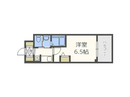 エステムコート難波Vブロード(1K/10階)の間取り写真