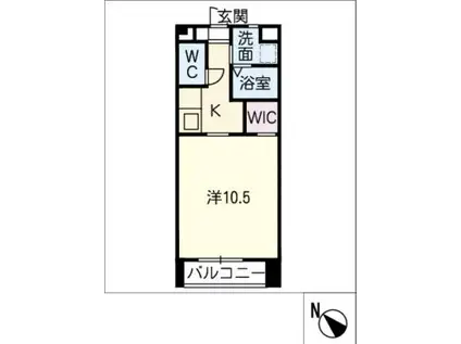 シャトレー近藤A(1K/2階)の間取り写真