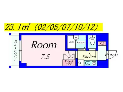 アイランド小野山(1K/4階)の間取り写真