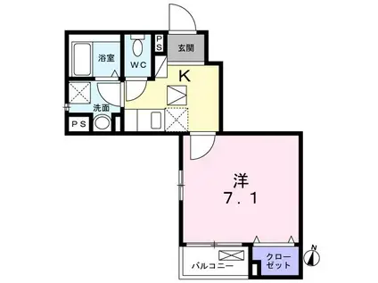 パイン シード(1K/2階)の間取り写真