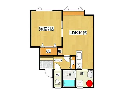 メイユール21(1DK/2階)の間取り写真