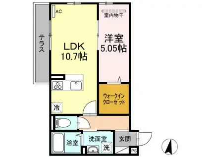 グラン・シャリオ(1LDK/1階)の間取り写真