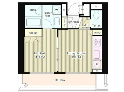 MMガーデン(1DK/6階)の間取り写真