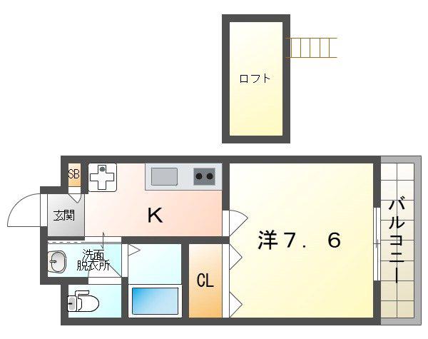 ノヴァンタ大和田(1K/4階)の間取り写真