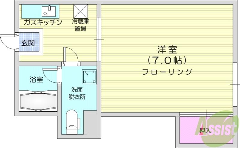コーポK(1K/2階)の間取り写真