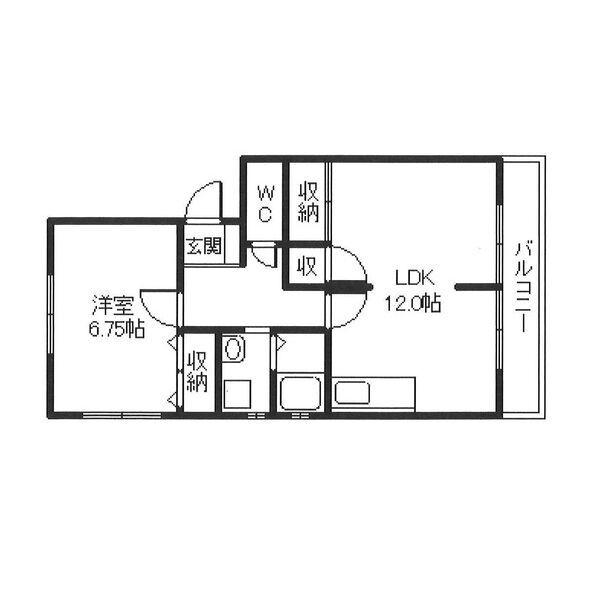 エクレールM(1LDK/1階)の間取り写真